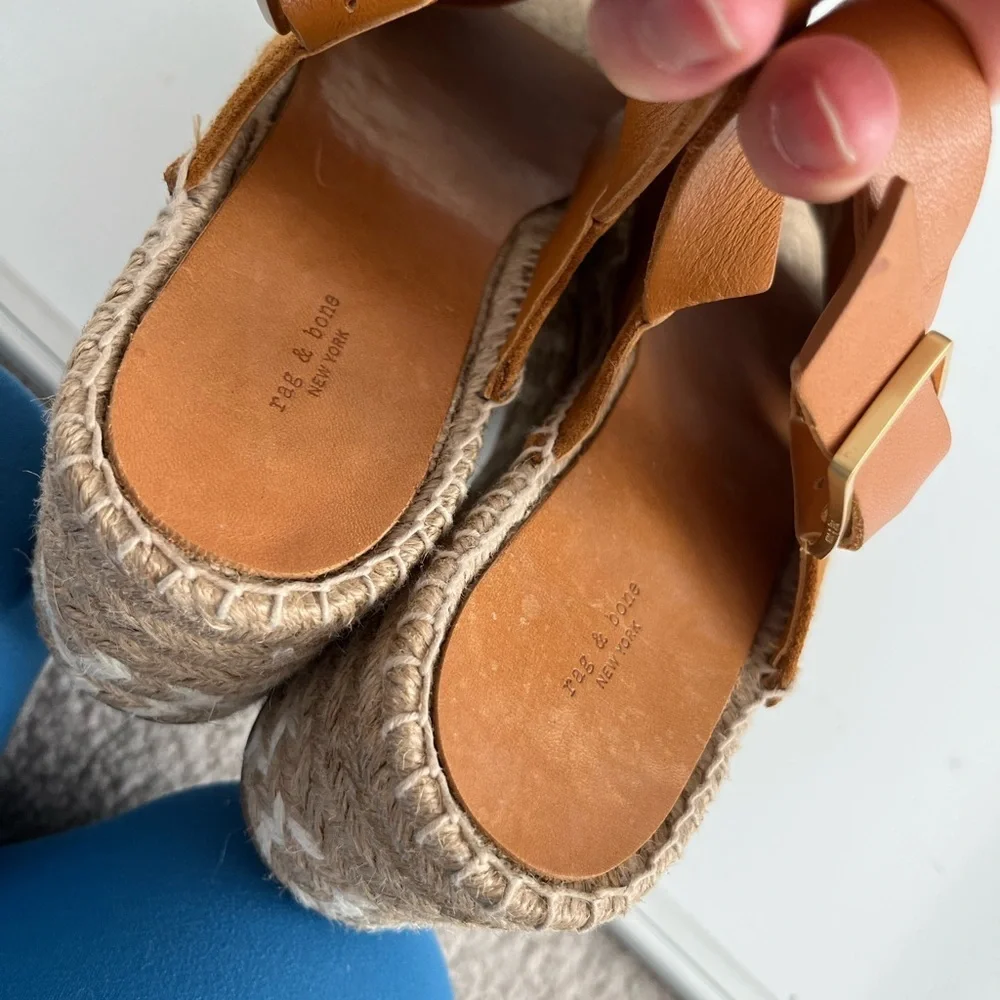 rag & bone Tan Suede Wedge Sandals